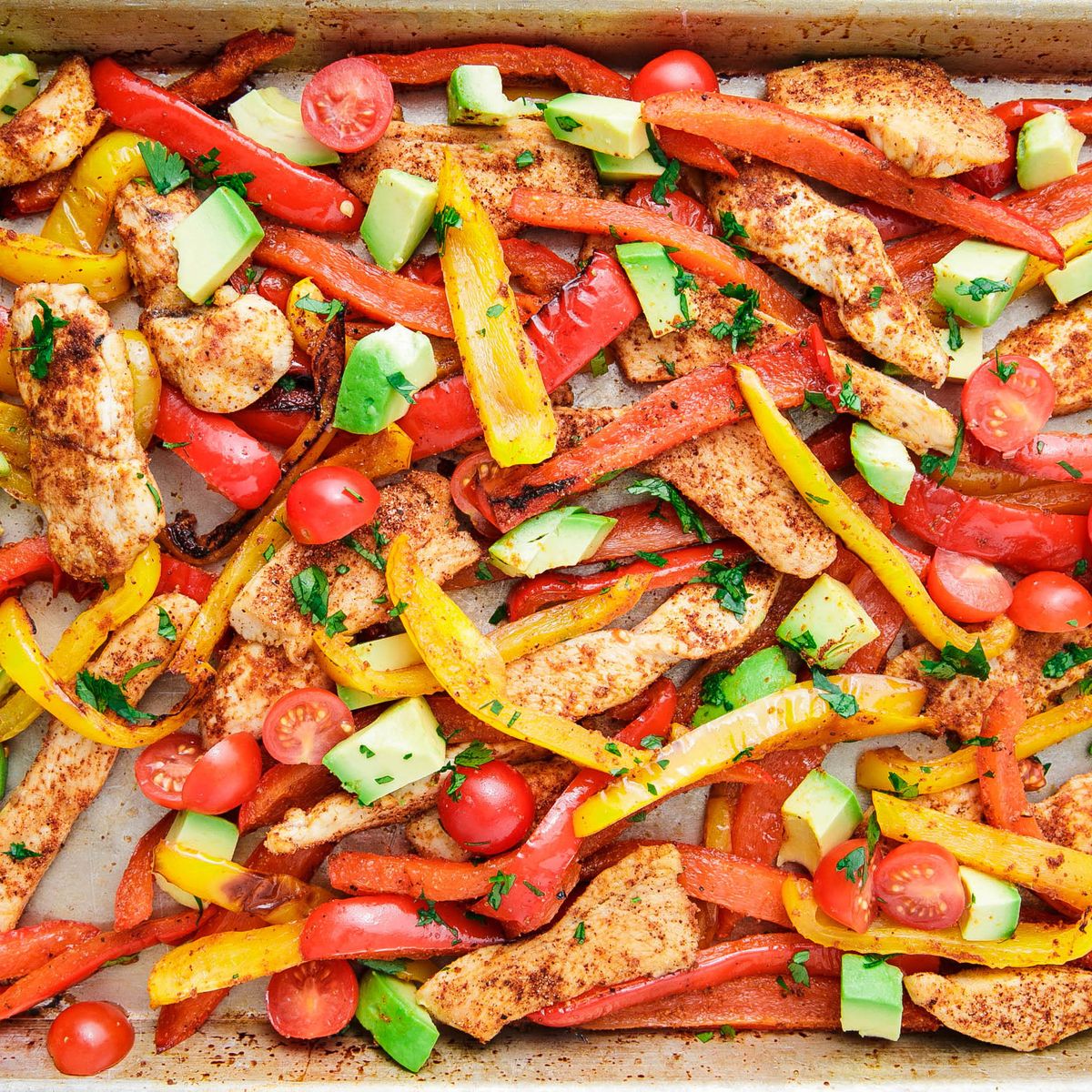 Sheet pan chicken fajitas